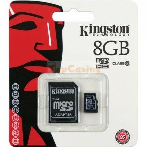 Kingston 8GB, 16GB, 32GB microSDHC Memory Card Class 10 with SD Adapter (Kode: XK002)