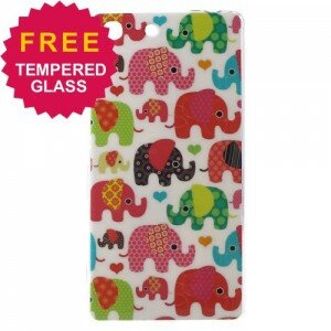 Casing Motif Sony Xperia M5/ M5 Dual – Jelly Softcase Motif Kartun Colorful Elephants (Kode: XY038)